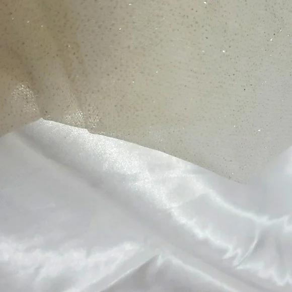 Ivory Sparkly Beaded Plunge Prom Evening Wedding Gown - Picture 9 of 11